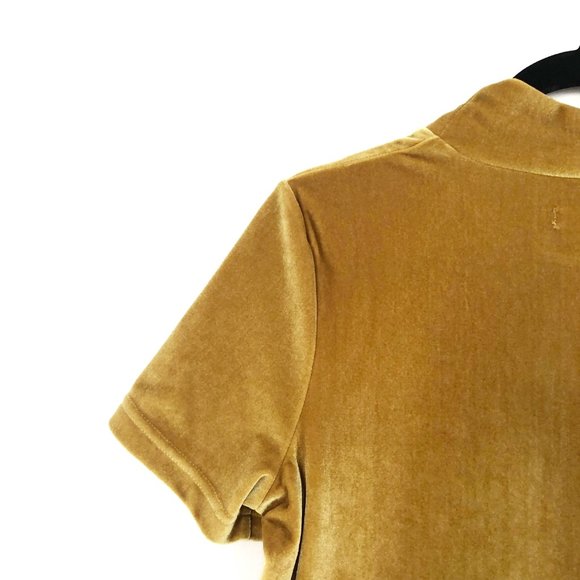 Madewell Velvet Mock Neck Tee Savannah Moss Top S - Picture 4 of 5